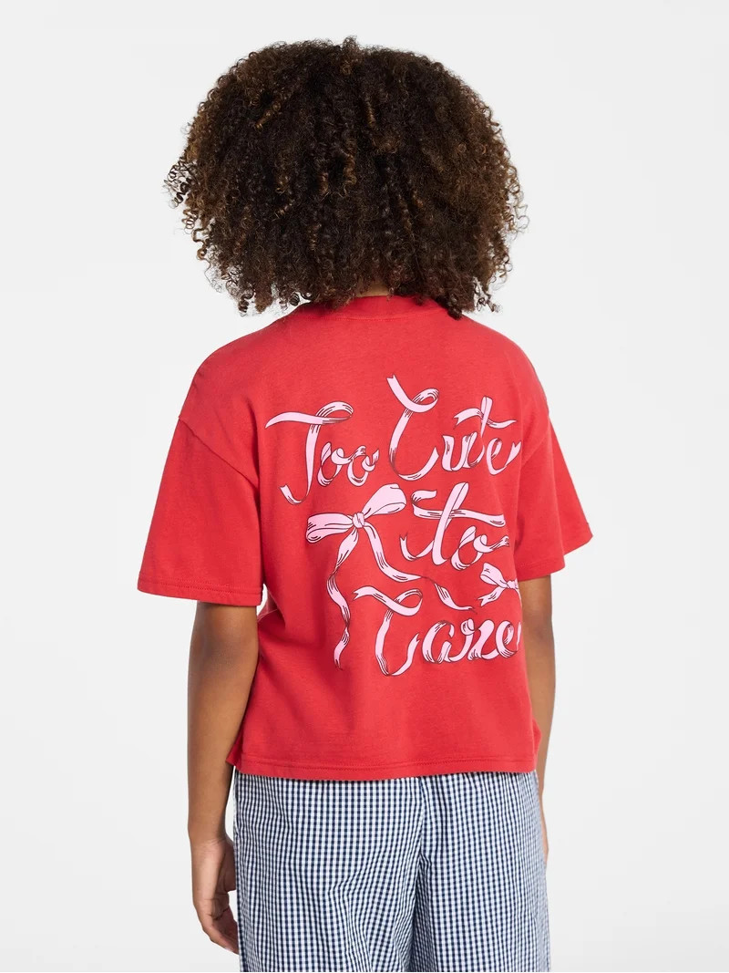 Weekend Academy Girls Oversized Graphic Tee with Short Sleeves, Sizes 4-18 | Walmart (US)