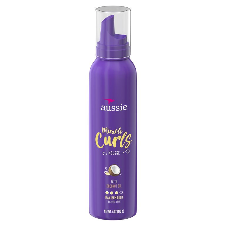 Aussie Miracle Curls Styling Mousse with Coconut & Jojoba Oil, 6.0 fl oz - Walmart.com | Walmart (US)