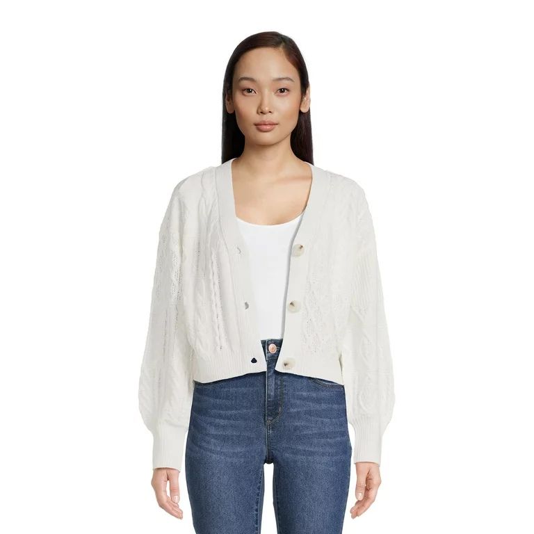 No Boundaries Juniors Cropped Cardigan, Sizes XS-3XL | Walmart (US)