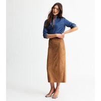 Women's Tan Faux Suede Midi Skirt New Look | New Look (UK)