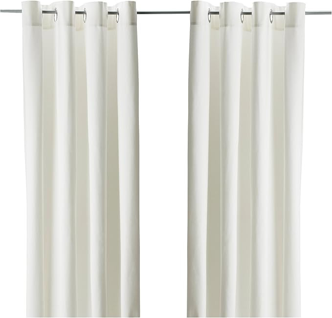 Ikea Merete Bleached White Curtains Drapes 2 Panels Pair NEW Grommets | Amazon (US)