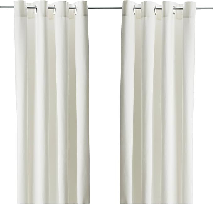 Ikea Merete Bleached White Curtains Drapes 2 Panels Pair NEW Grommets | Amazon (US)