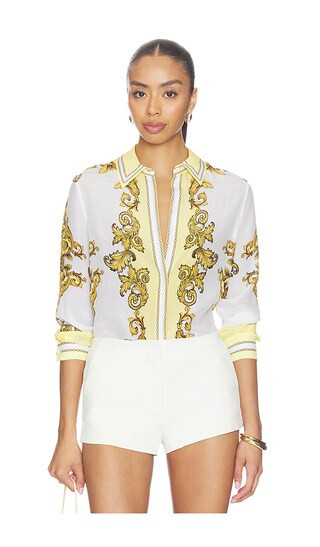 Alice + Olivia Willa Top in Yellow,White. - size XL | Revolve Clothing (Global)