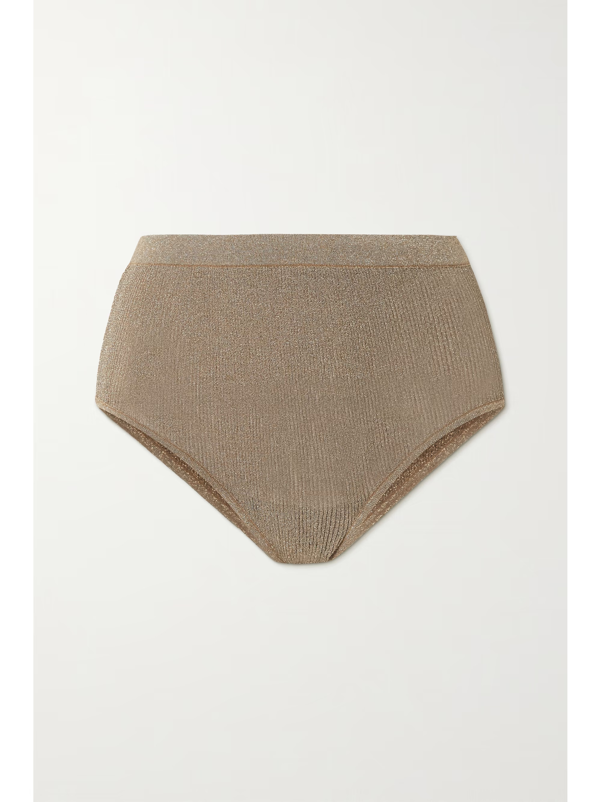 Moonflower metallic ribbed-knit briefs | NET-A-PORTER (US)