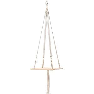 Macrame Hanging Plant Shelf, Set of 2 Ceiling Hanging Planter Indoor, Wall Hanging Shelf for Plants, | Amazon (US)