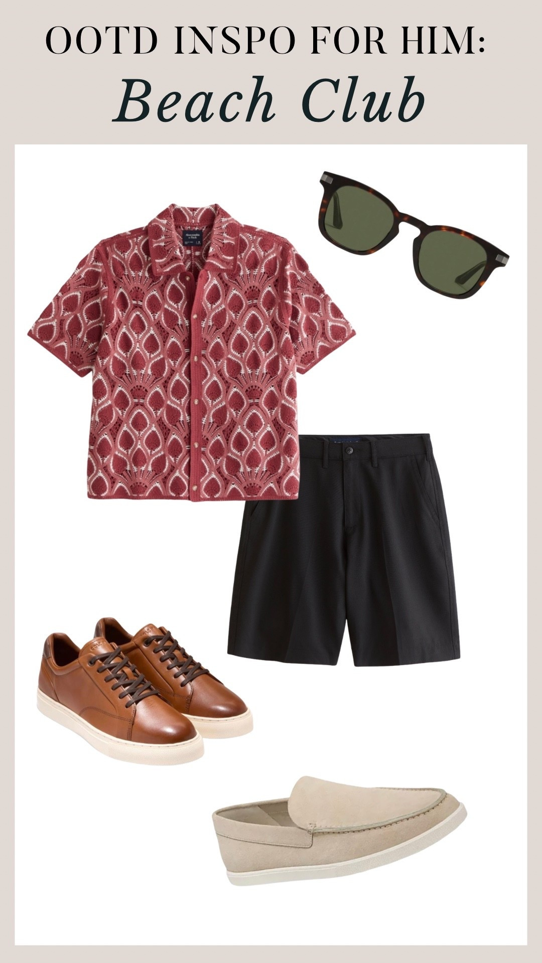 OOTD outfit inspo for him: Beach club!

#LTKgrwm #LTKootd