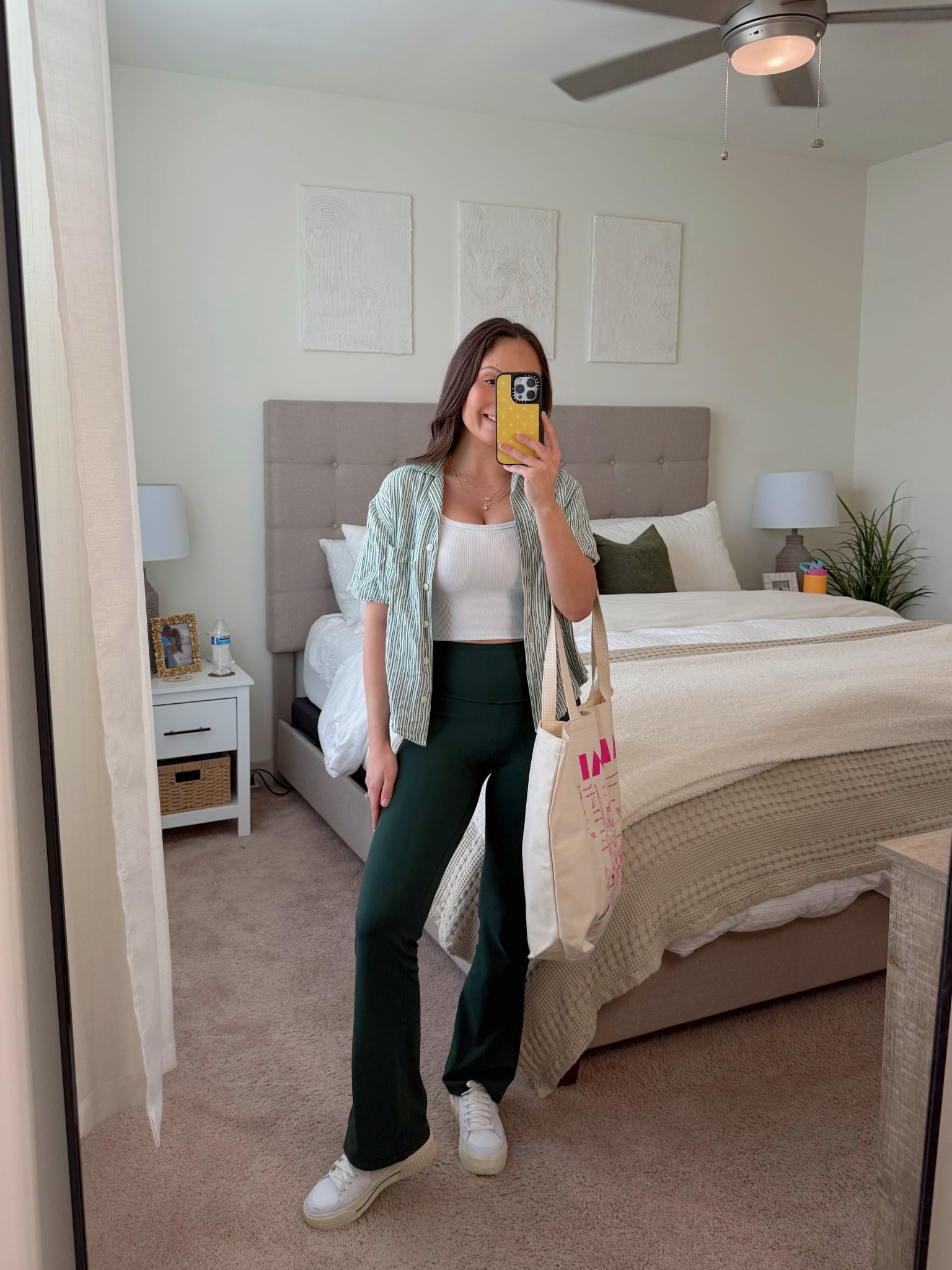 Button down - XS,
Tank - XS,
Flare leggings - XS 29 inch

#LTKootd #LTKgrwm #LTKdayinmylife