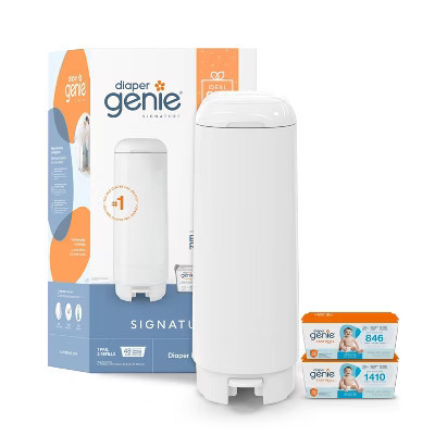 Diaper Genie Signature Diaper Pail Gift Set with 48 Bags | Target