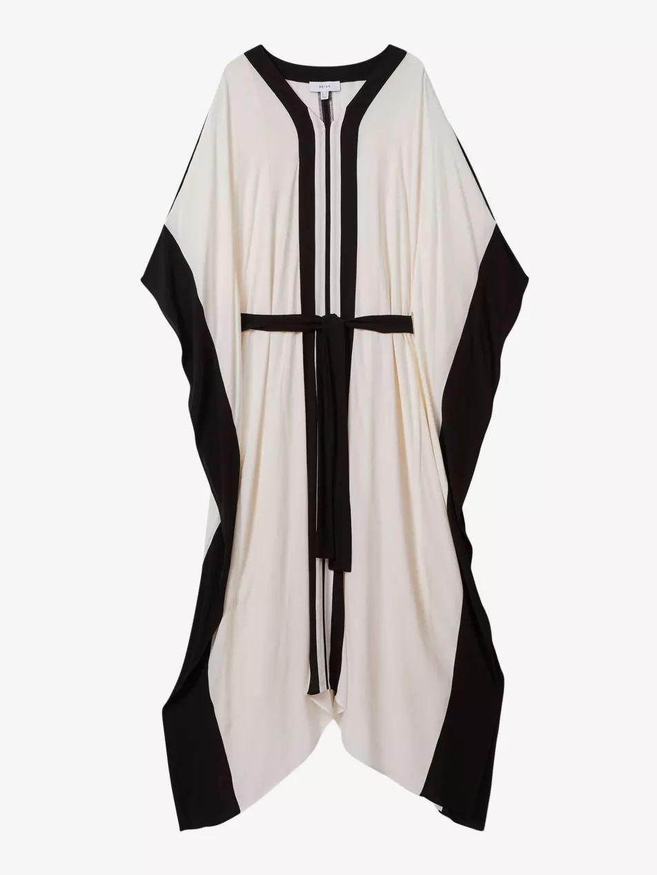 Emersyn contrast-trim woven maxi dress | Selfridges