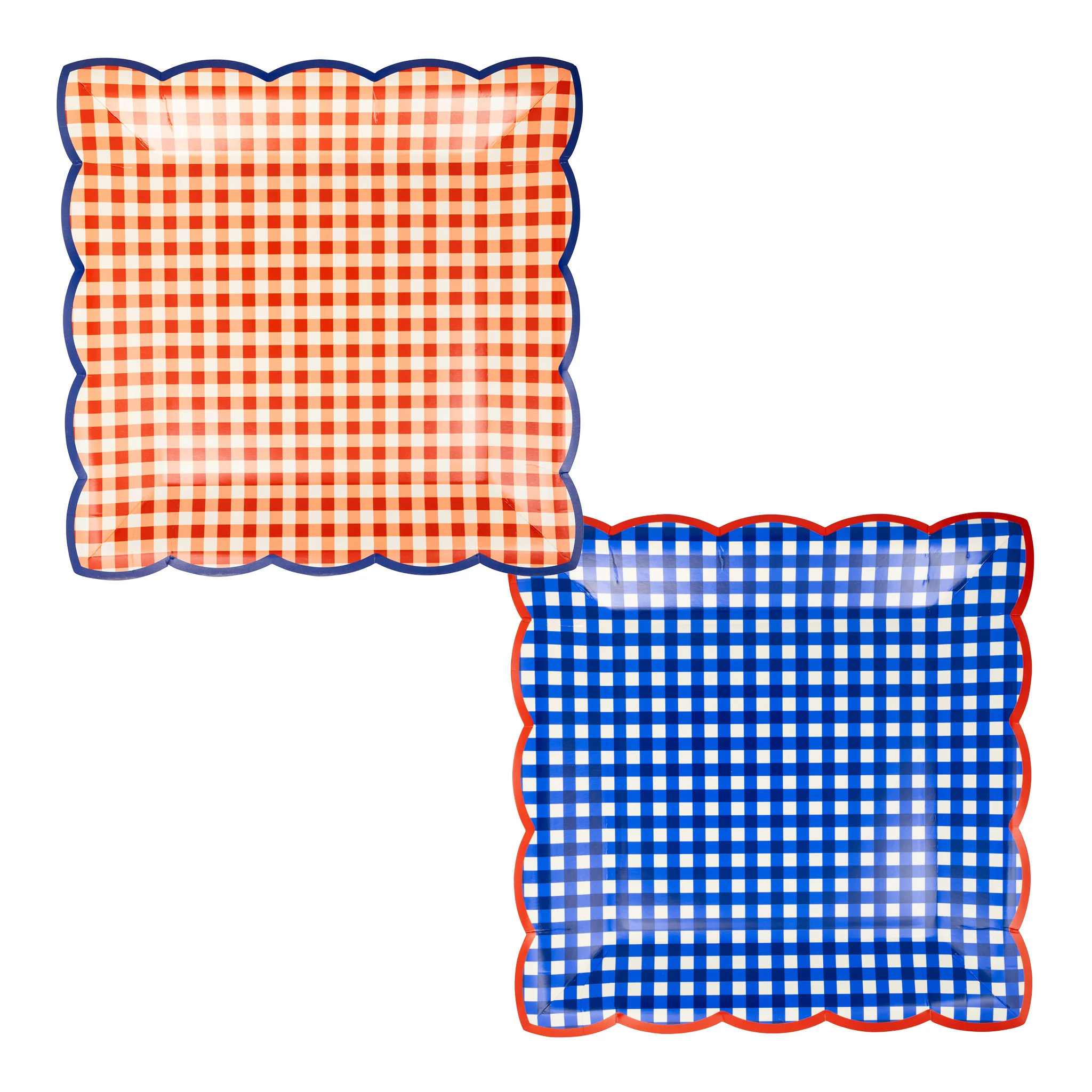 Red & Blue Gingham 9" Paper Plate Set | My Mind's Eye