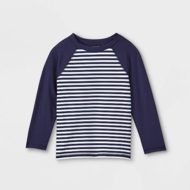 Toddler Boys' Striped Raglan Rash Guard - Cat & Jack™ Navy | Target