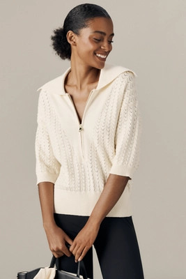 Varley Arney Half-Zip Polo Sweater | Anthropologie (US)