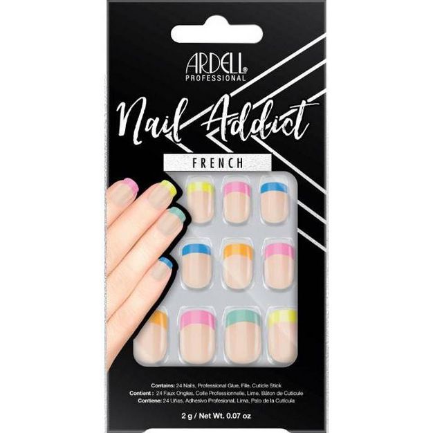Ardell Nail Addict False Nails - Rainbow French - 24ct | Target