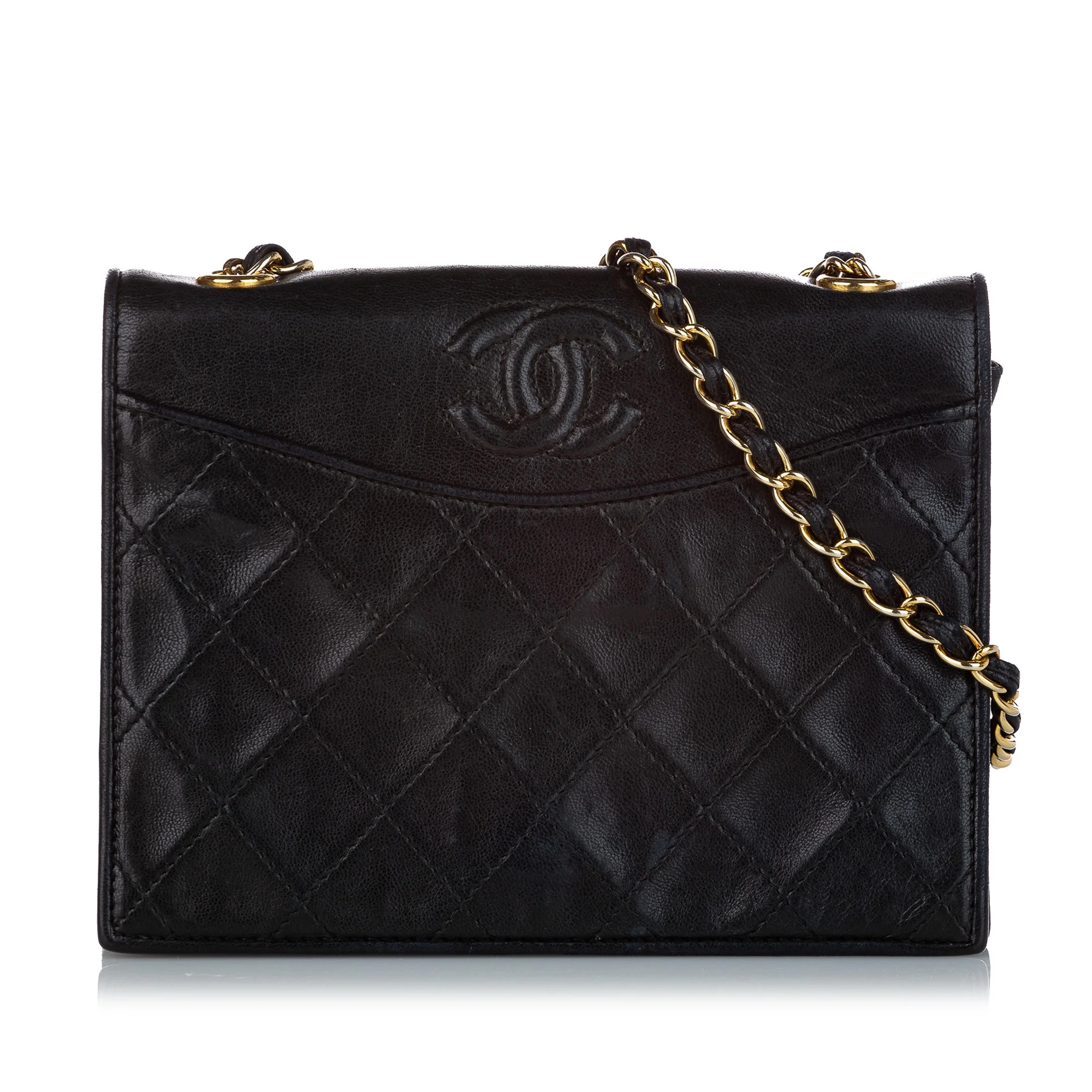 Pre-Owned Chanel CC Timeless Shoulder Bag Lambskin Leather Black - Walmart.com | Walmart (US)