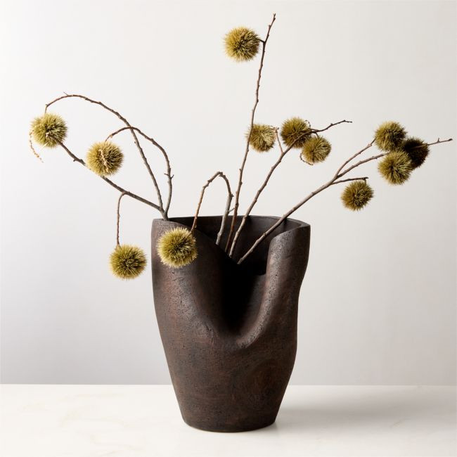 Forma Handcrafted Brown Terracotta Vase | CB2