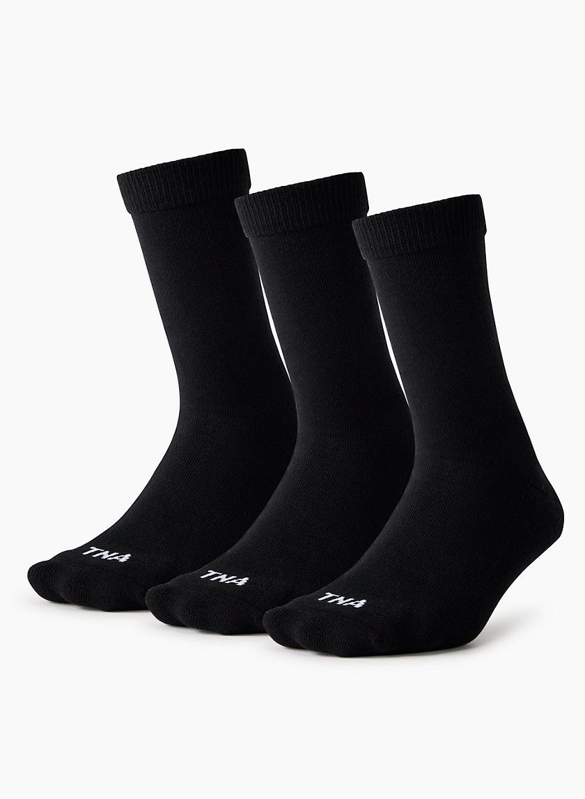 Tna Best-Ever Smooth Crew Socks 3-Pack in Black | XS/Small | Cotton/Nylon/Other Fibre | Aritzia