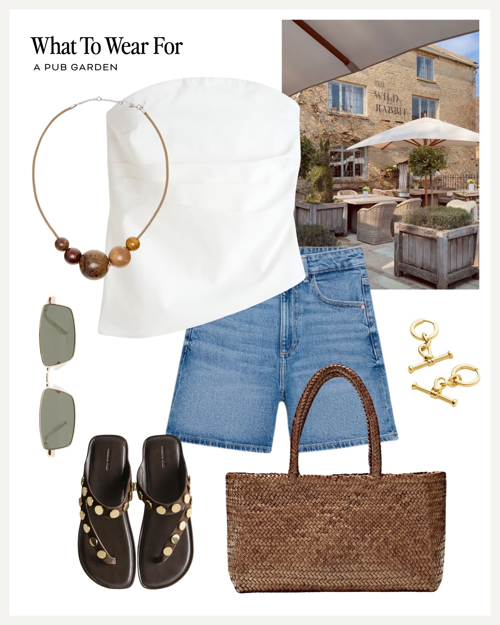 A pub garden 🍷 

Heatwave outfit, summer fashion, h&m too, Zara denim shorts, straw bag, holiday outfit

#LTKsummer