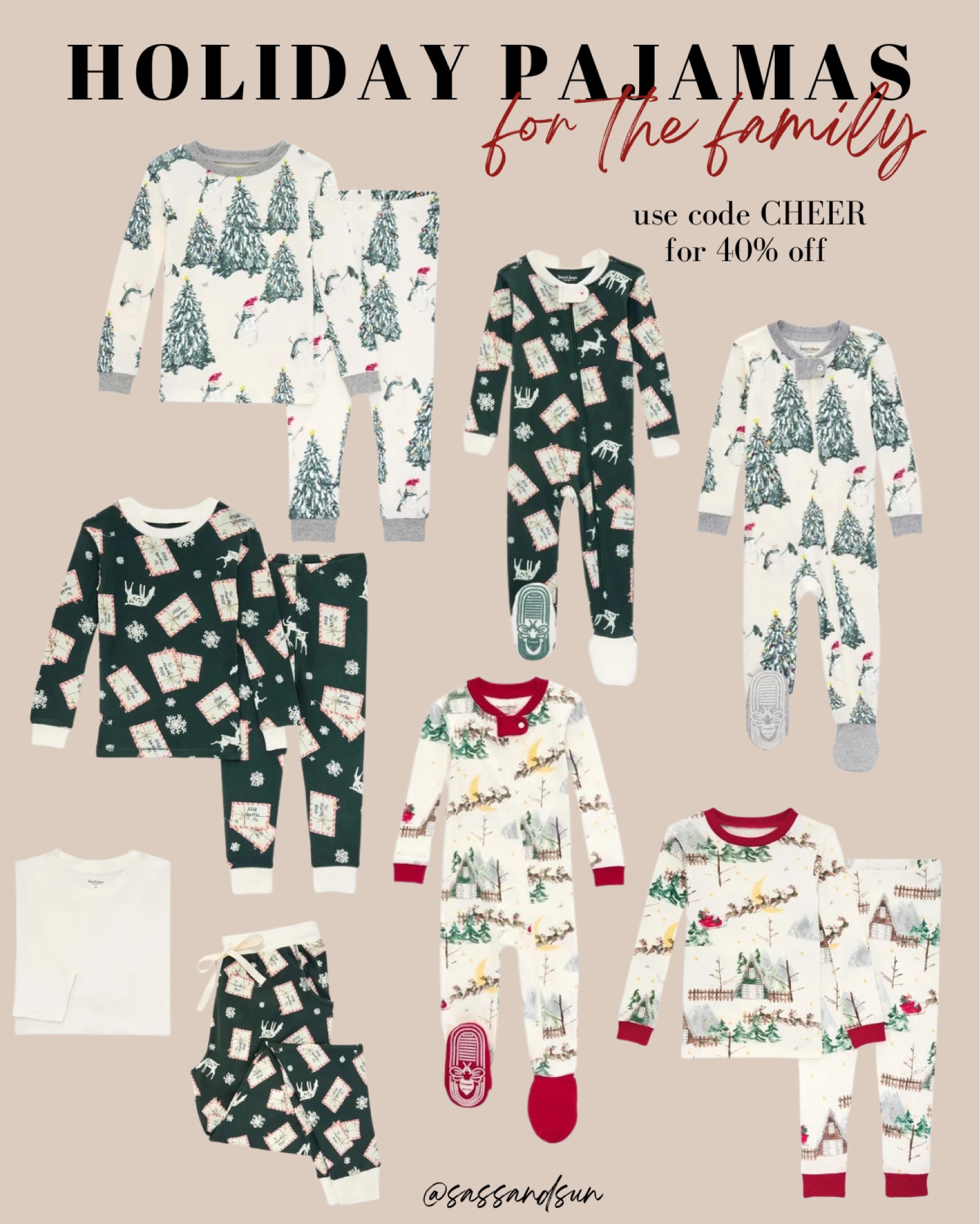 Family holiday pajamas! Matching Christmas pajamas for the whole family 40% off and free shipping with code CHEER!! 

#LTKGiftGuide #LTKfamily #LTKHoliday