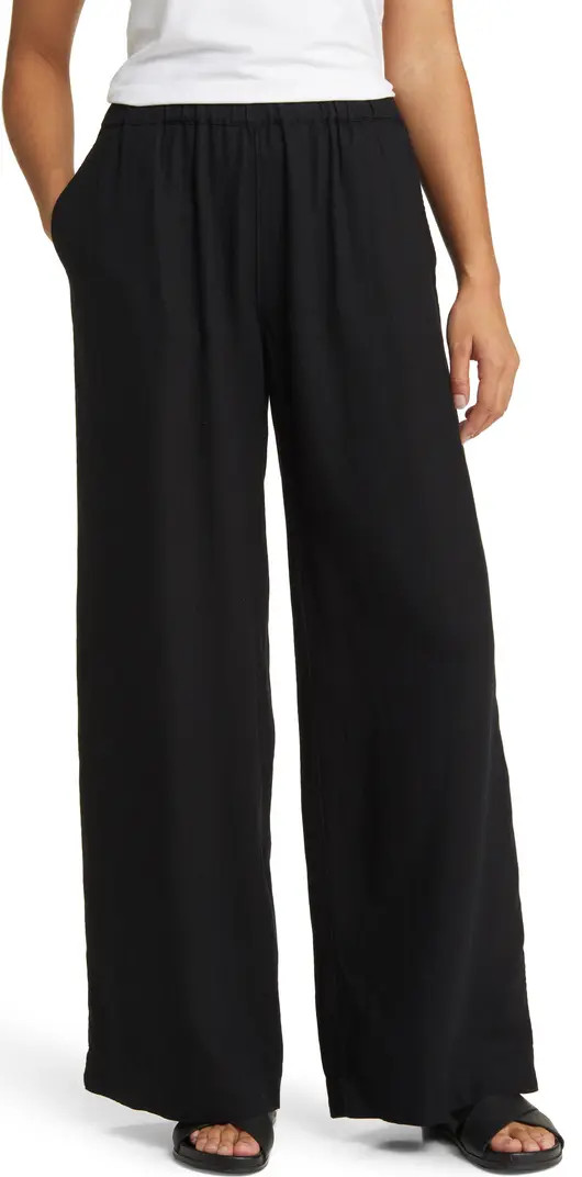 Caslon® Wide Leg Pull-On Linen Blend Pants | Nordstrom | Nordstrom