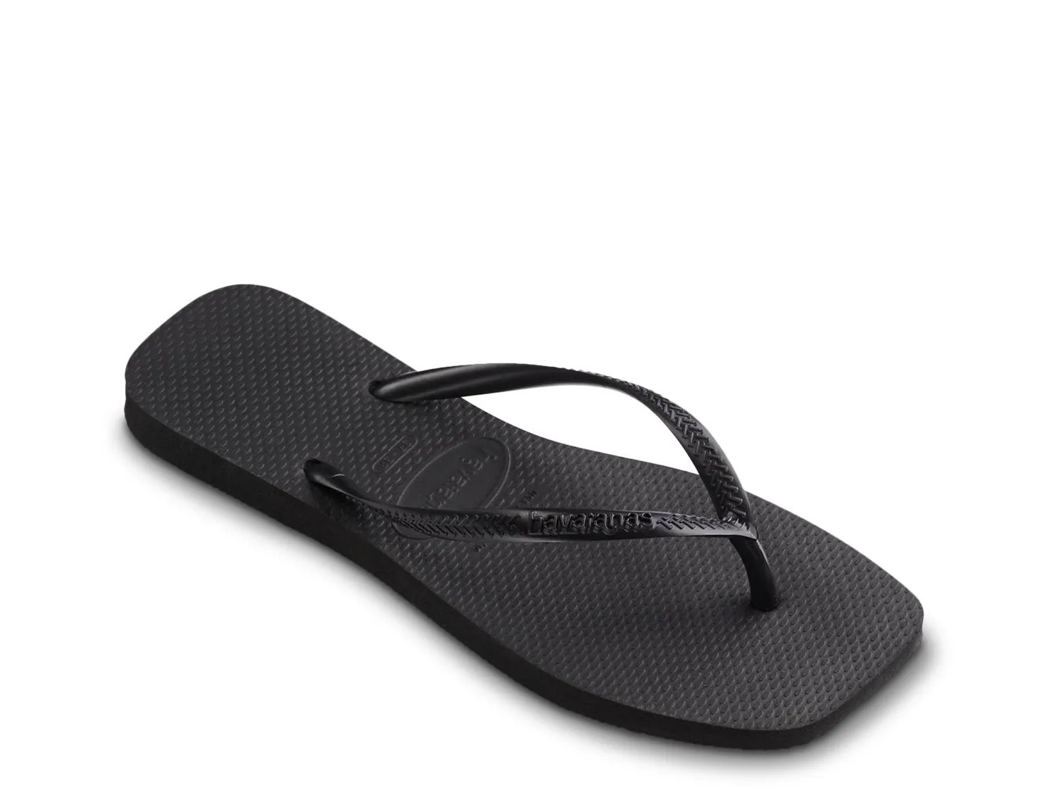 Havaianas Slim Square Flip Flop | Women's | Black | Size Womens 9/10 | Sandals | DSW