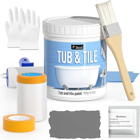 DWIL Tile Paint, Tub and Tile Refinishing Kit with Tools, Tub Refinishing Kit White Bathtub Paint... | Amazon (US)