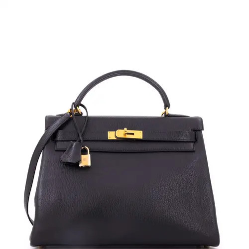 Pre-Owned Hermes Kelly Handbag Black Ardennes with Gold Hardware 32 at Nordstrom, Size Medium | Nordstrom