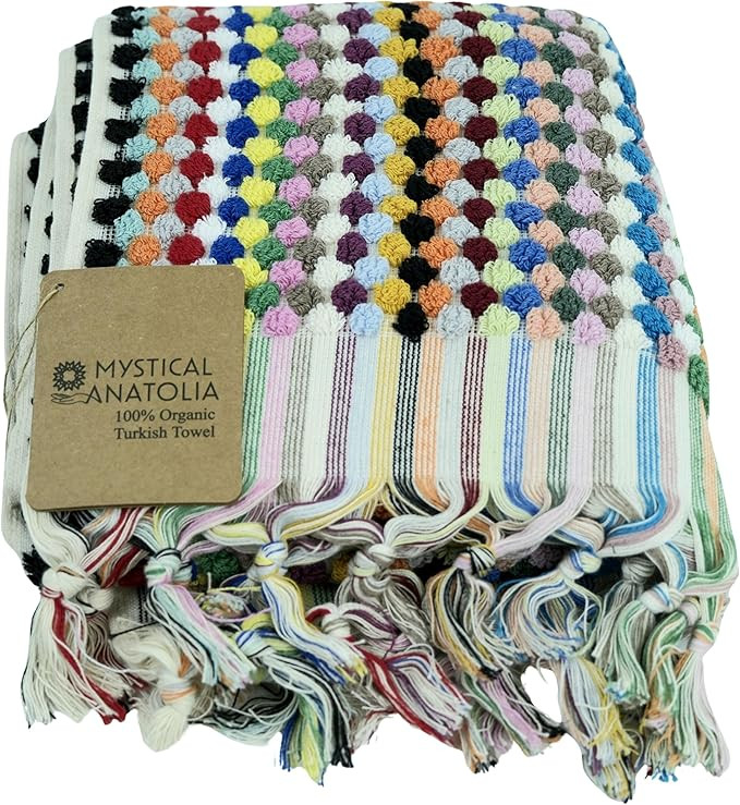 100% Organic Turkish Cotton Hand Towel 20''x35'' Lightweight Quick Dry Absorbent Soft Decorative ... | Amazon (US)