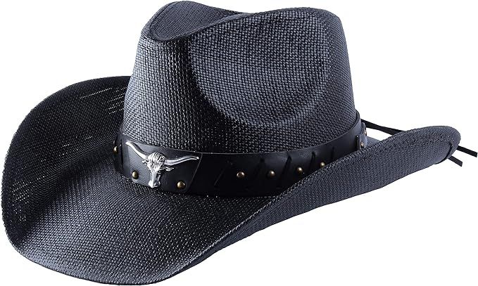 Western Outback Cowboy Hat Men's Women's Style Straw Felt Canvas | Amazon (US)