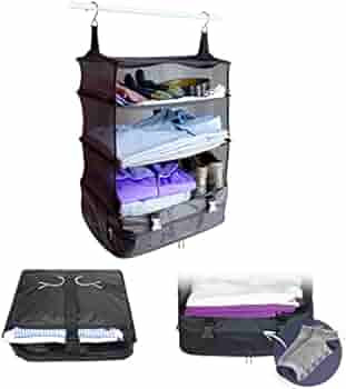 Stow-N-Go Travel Luggage Organizer and Packing Cube Space Saver With Built In Hanging Shelves and... | Amazon (US)
