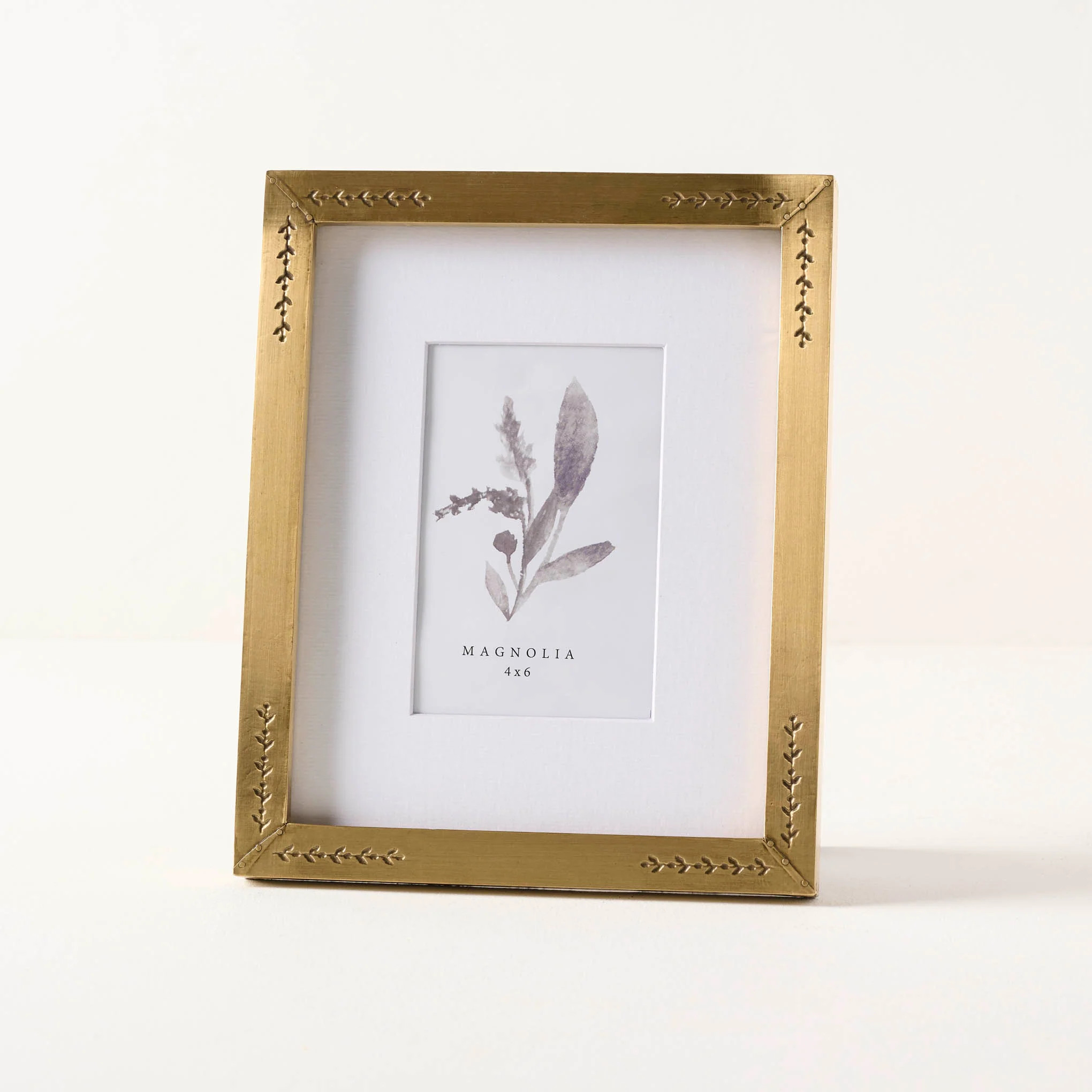 Floral Antique Brass Photo Frame | Magnolia