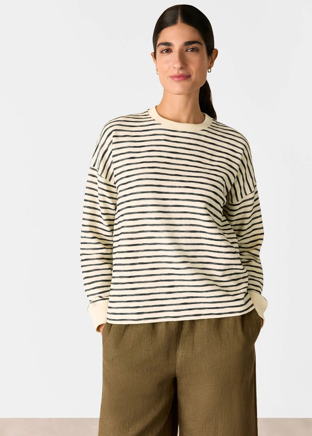 Textured Stripe Jersey Top | Whistles UK | | Whistles