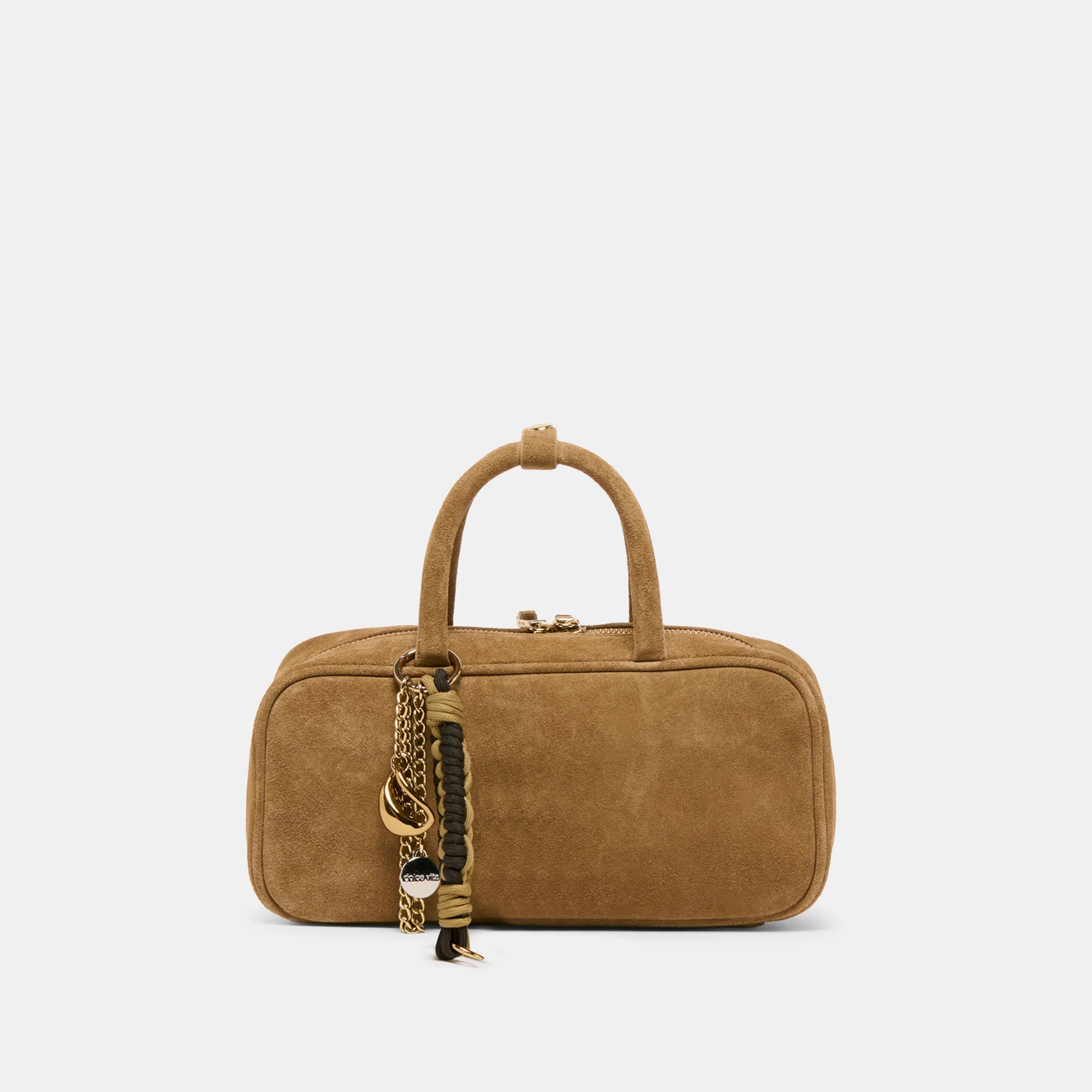SANTINA HANDBAG TAUPE SUEDE | DolceVita.com