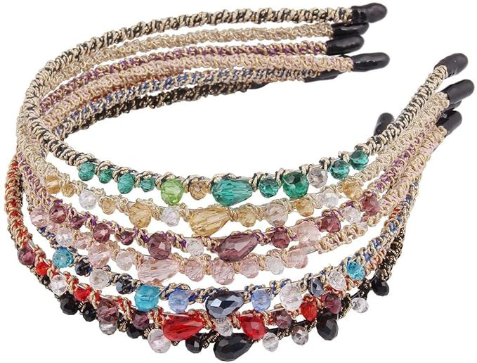 Candygirl 7Pcs Girls Rhinestone Headband Jewel For Women Thin Jewel Crystal Headbands Diamond Hea... | Amazon (US)