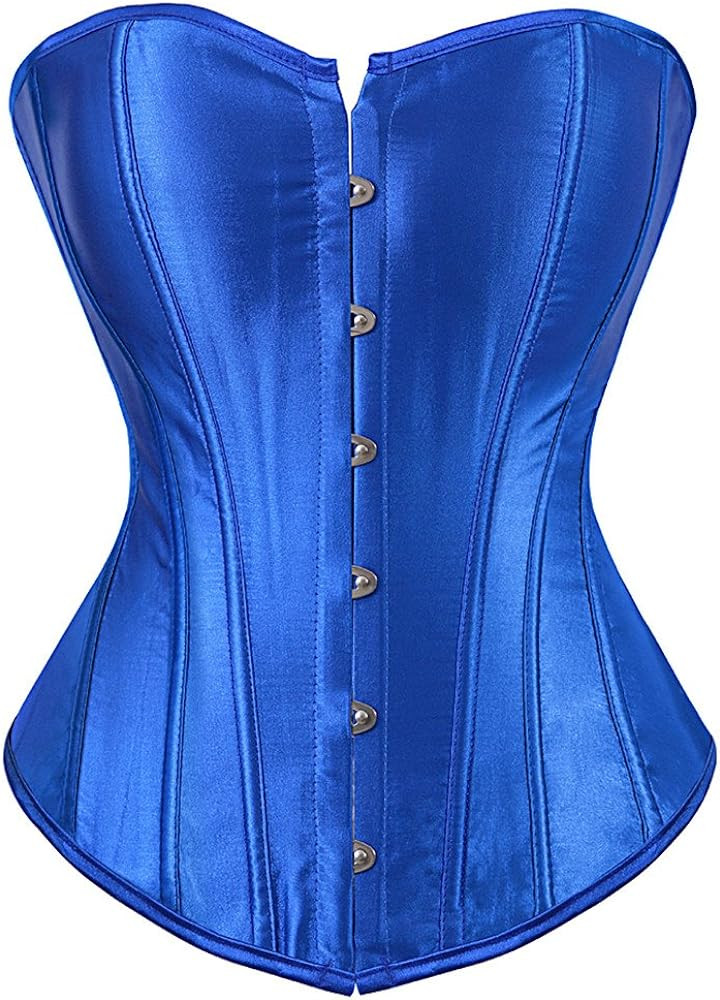 Corset Tops for Women Satin Lace Up Corset Top Plus Size Gothic Corset Overbust | Amazon (US)