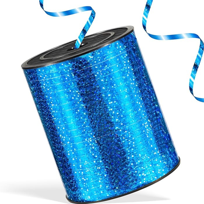 600 Yards Shiny Blue Curling Ribbon 1/5‘’ Shiny Blue Balloon String with Spool, Thin Balloon ... | Amazon (US)