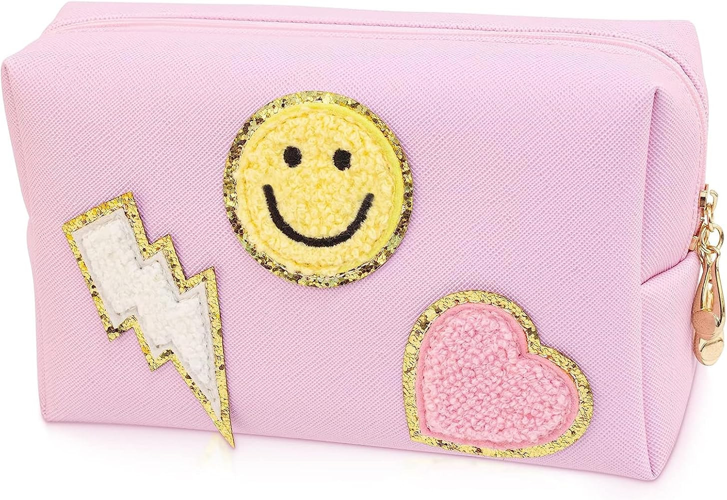 dark swan Preppy Makeup Bag Pu Leather Portable Waterproof Cosmetic Bag Travel Makeup Bag Organiz... | Amazon (US)