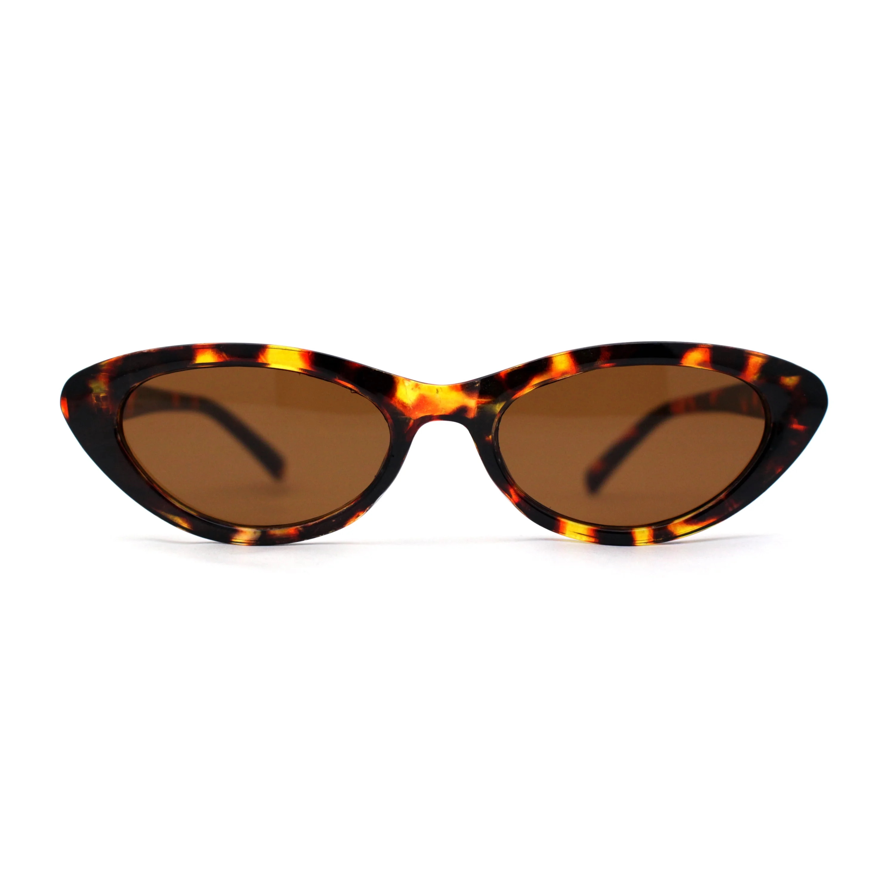 Womens Classic Mod Soft Cat Eye Plastic Sunglasses Tortoise Brown | Walmart (US)