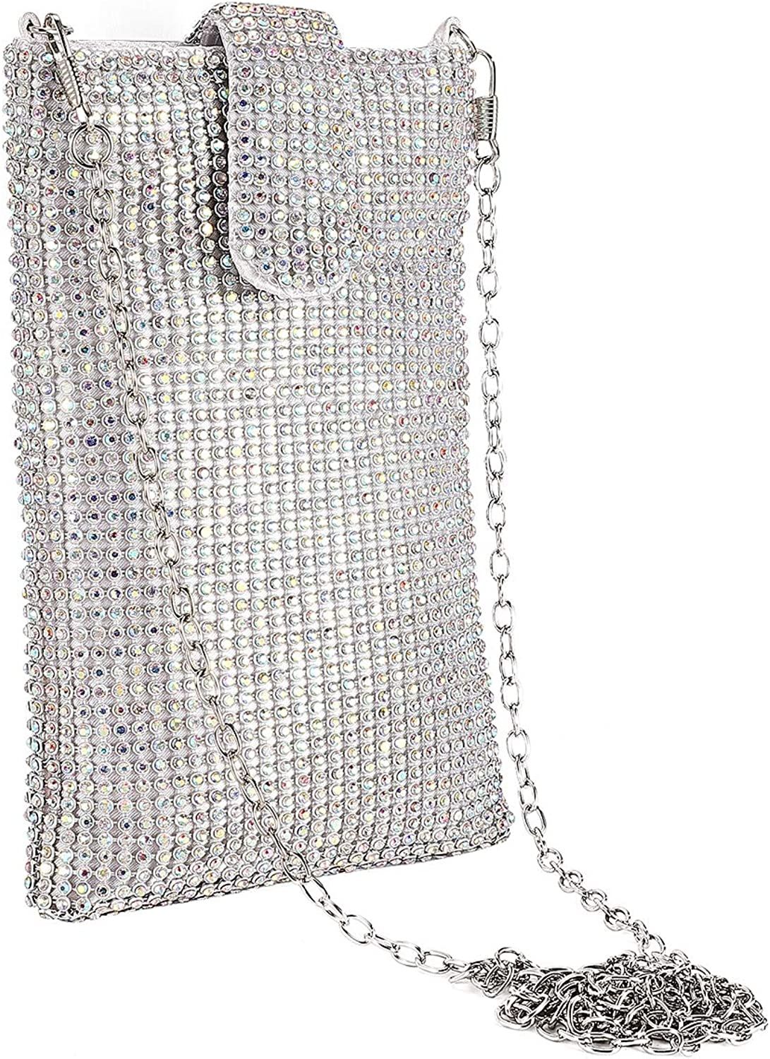 Evening Handbags Clutch Purses for Women Metal mesh Small Crossbody Bag Cell Phone Purse Wallet | Amazon (US)