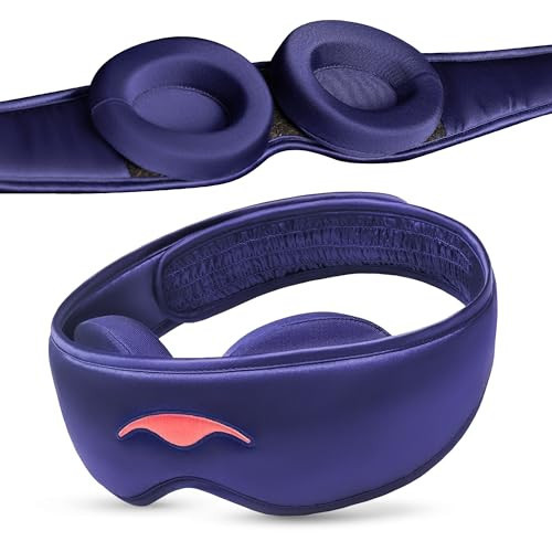 Manta Silk Sleep Mask – Premium 22 Momme Silk Eye Mask, Designed for Blackout Comfort, Breathable and Washable, Adjustable Fit (Purple) | Amazon (US)