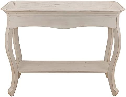 COZAYH French Country Tray Top Console Table, Distressed Farmhouse Finish, White | Amazon (US)
