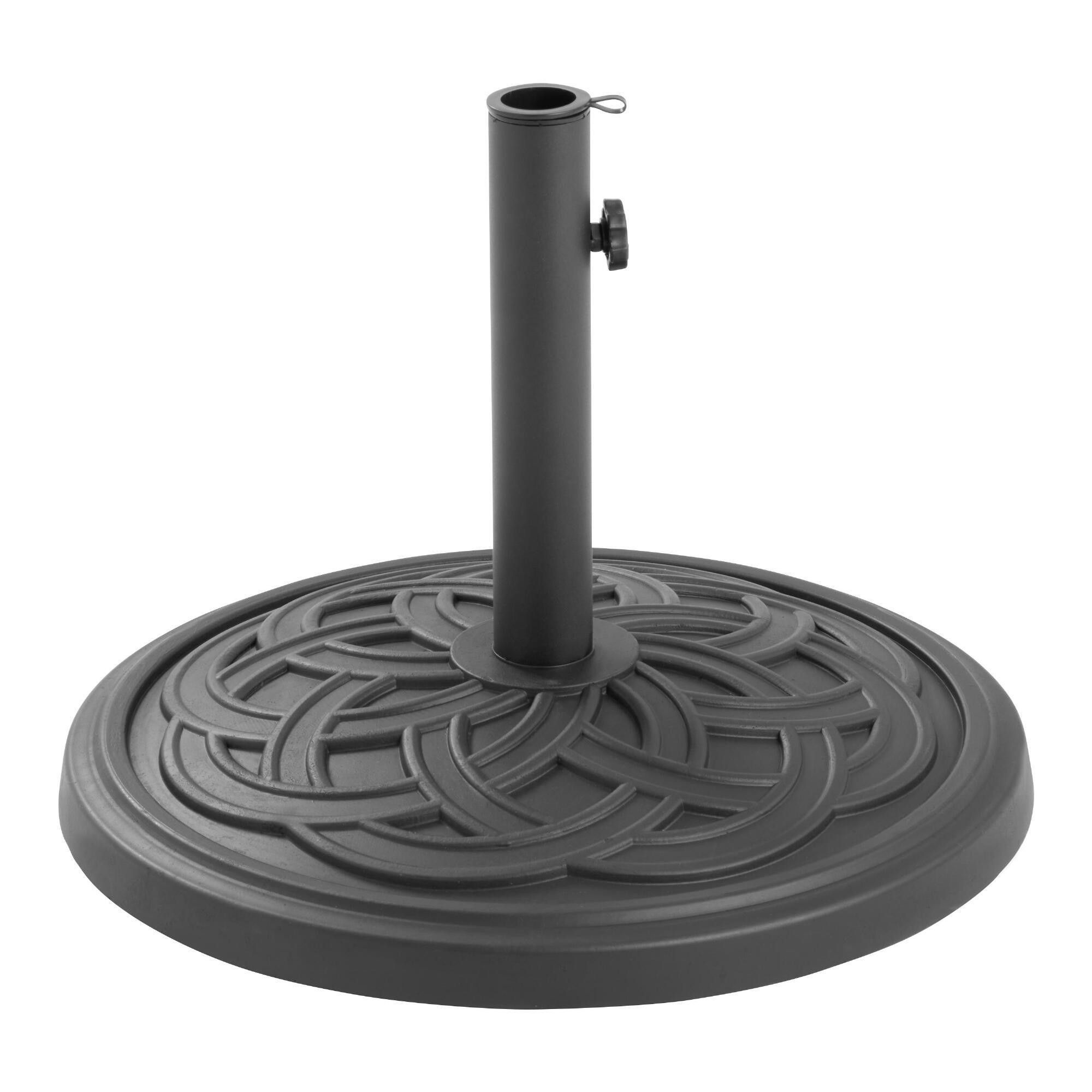 Round Black Patterned Patio Umbrella Stand | World Market