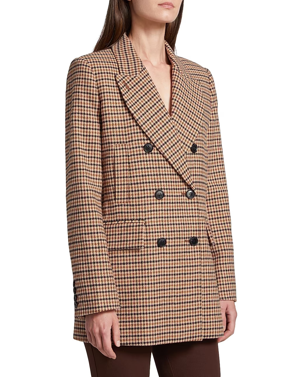 Raquel Check Double-Breasted Jacket | Saks Fifth Avenue