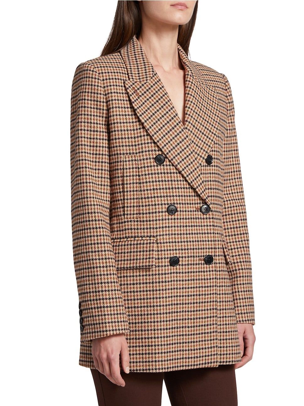 Raquel Check Double-Breasted Jacket | Saks Fifth Avenue