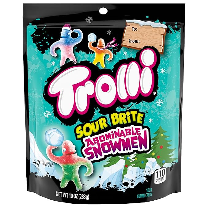 Trolli Sour Brite Abominable Snowmen Gummy Candies, Sour Holiday Candy Gift Pouch, 10oz | Amazon (US)