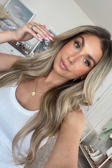 Makeup of the day 🫶🏼 this glowy summer look will be coming to my YouTube channel soon! 
+ make up for ever HD foundation in 2N22
+ hourglass concealer in cotton 
+ persona cosmetics contour stick in dune 
+ NARS liquid blush in orgasm 
+ Laura Mercier translucent setting powder 
+ MAC eyeshadow palette 
+ benefit blush in Shellie 
+ benefit precisely my brown and 24 hour brow gel 
+ Tarte Maneater mascara
+ NYX lip liner in natural 
+ Tarte cosmetics lip plump in white peach 
+ Dior backstage bronzer in shade 5N 

#LTKunder50 #LTKstyletip #LTKbeauty