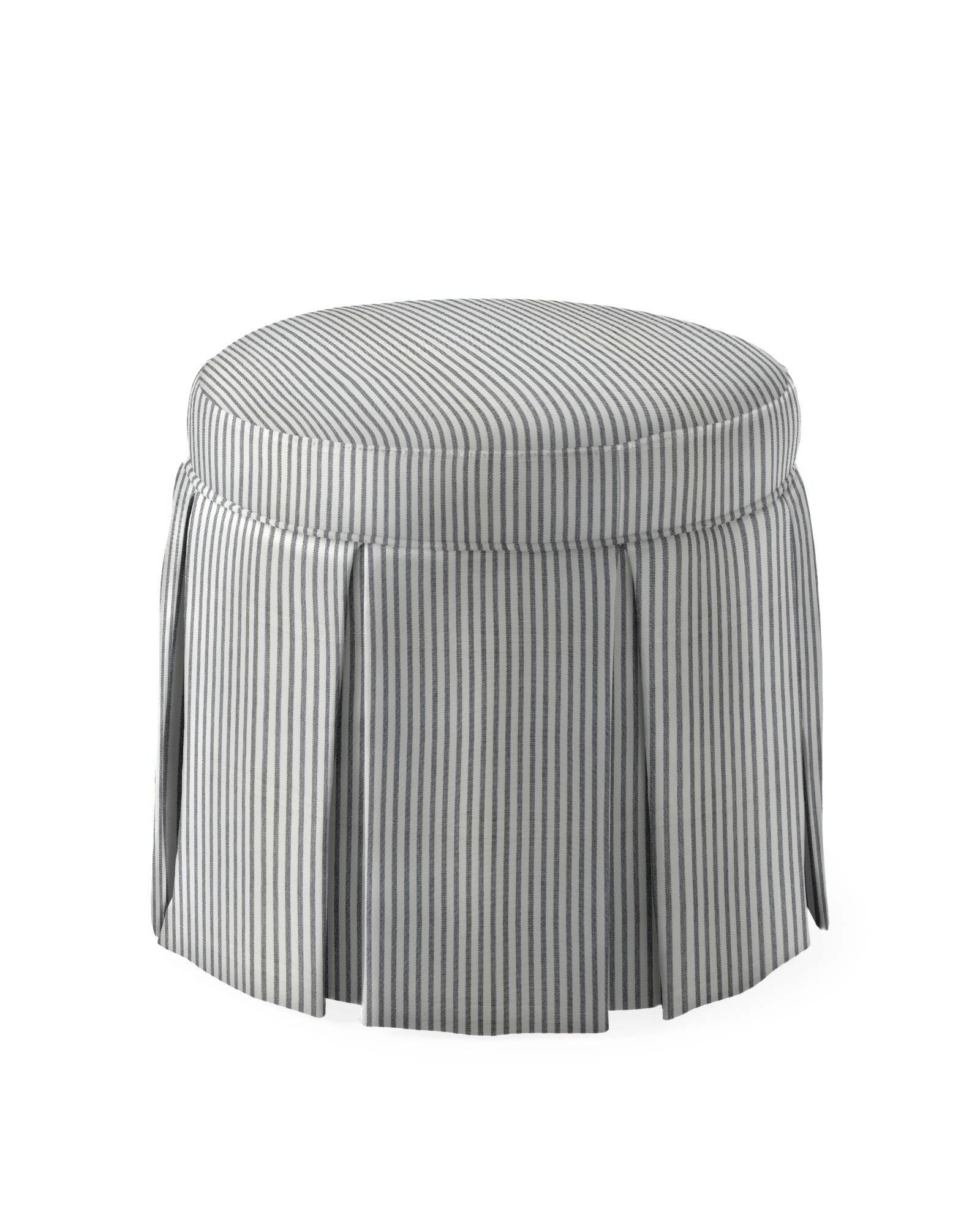 Harrison Round Stool - Skirted | Serena and Lily