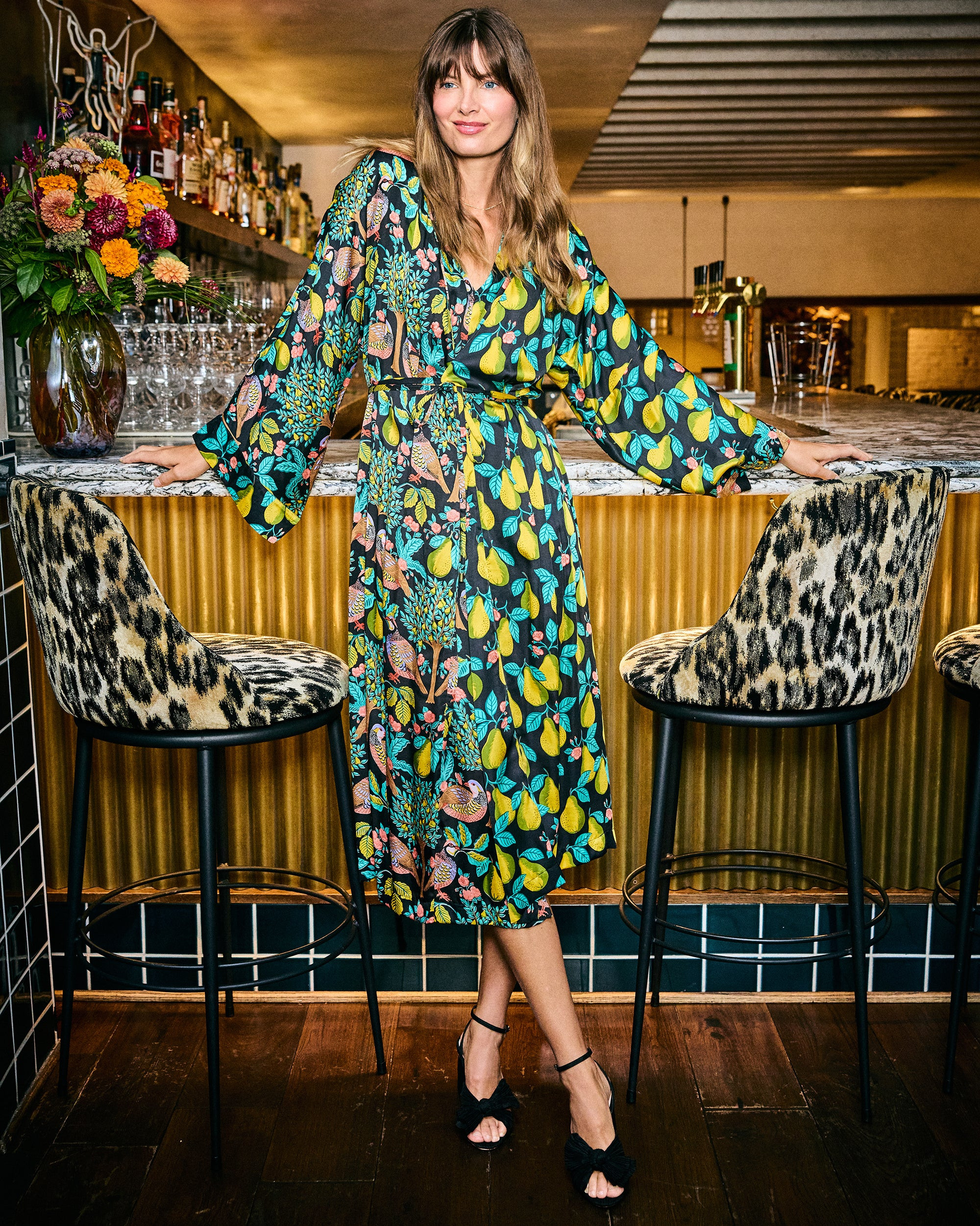 Partridge In A Pear Tree - Dulce Dress - Ink | Printfresh