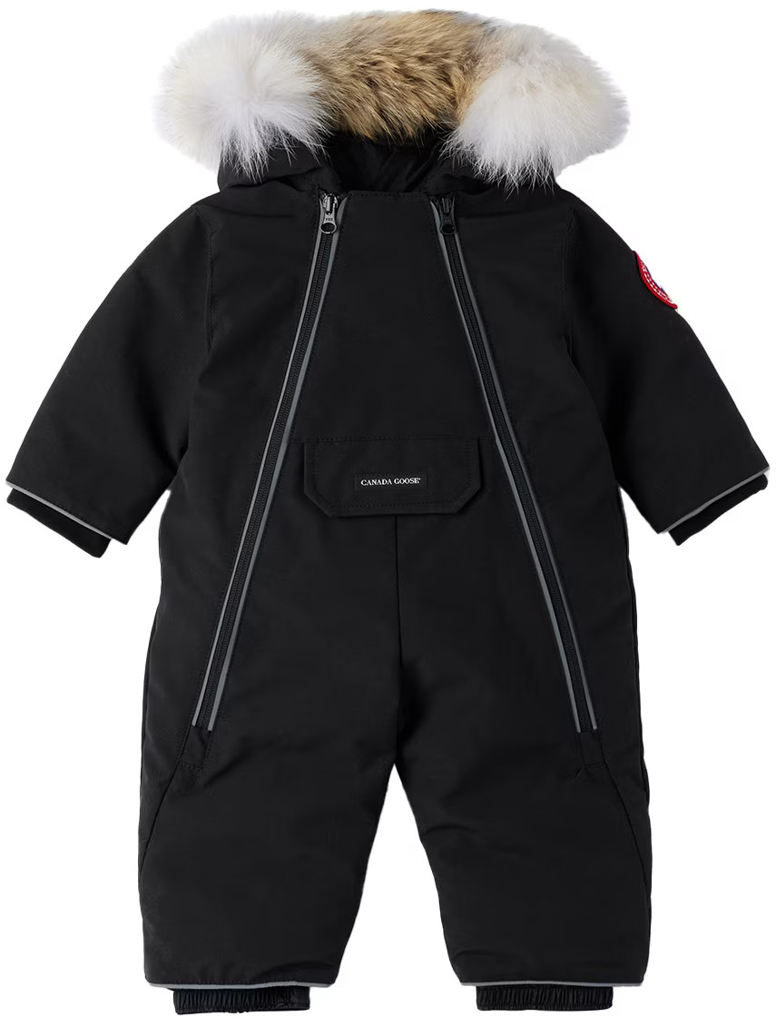 Baby Black Down Shearling Snowsuit | SSENSE