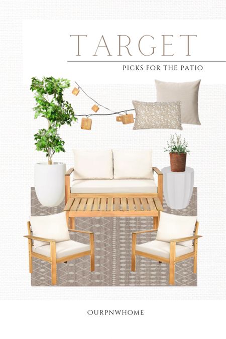 Latest patio finds at Target 🎯 

Conversation set, patio sofa, patio loveseat, patio chairs, outdoor furniture, outdoor area rug, white planter, larger planters, white outdoor end table, accent table, side table, neutral outdoor throw pillows, outdoor lights, string lighting, Target patio, Target home

#LTKSeasonal #LTKstyletip #LTKhome