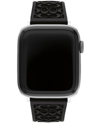 COACH Black Silicone Strap 42/44/45mm Apple Watch Band - Macy's | Macy's